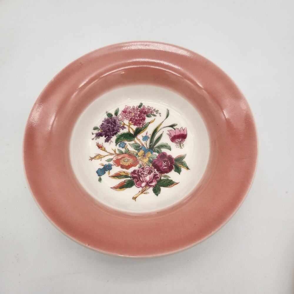Candle Light American Limoges Coburg-Dustitone-Rose=LC Bowl & Plate Set‎ Vintage